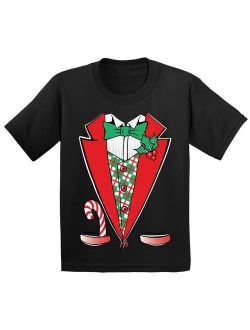 Christmas Tuxedo Costume Christmas Shirts for Kids Santa Funny Kid's Christmas Holiday Shirt Christmas Costume Shirts for Boys Christmas Shirts for Girls Y