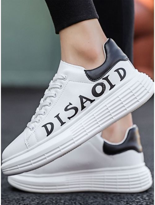 Men Letter Graphic Wide Fit Sneakers