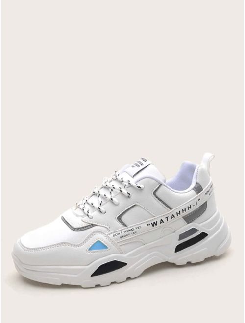 Shein Men Letter Graphic Wide Fit Chunky Sneakers