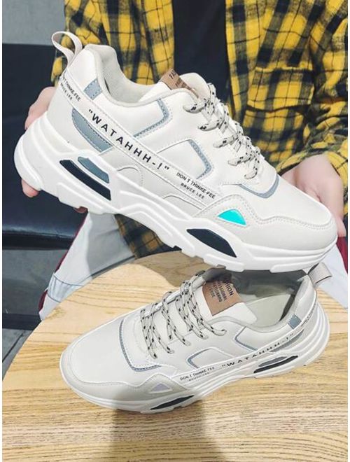 Shein Men Letter Graphic Wide Fit Chunky Sneakers