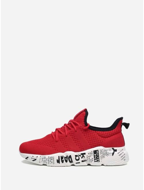 Shein Men Letter Graphic Sole Lace-up Mesh Trainers