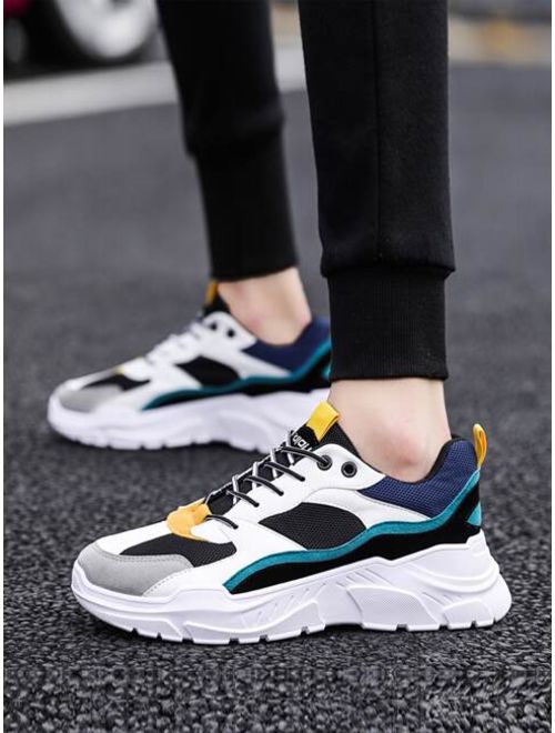 Shein Men Colorblock Lace-up Chunky Sneakers