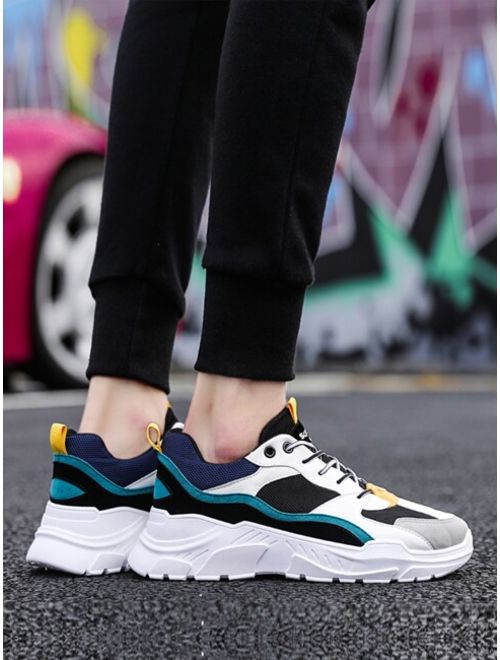 Shein Men Colorblock Lace-up Chunky Sneakers