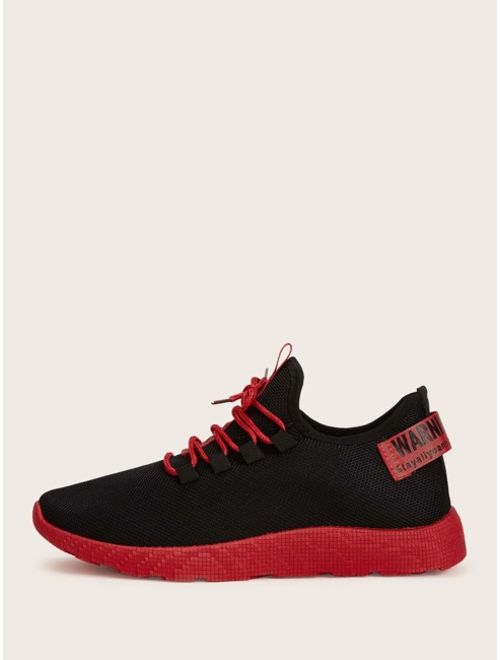 Shein Men Letter Graphic Two Tone Sneakers