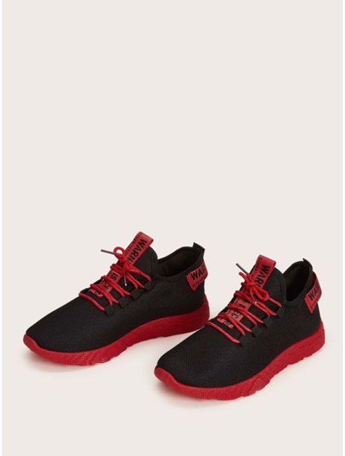 Shein Men Letter Graphic Two Tone Sneakers