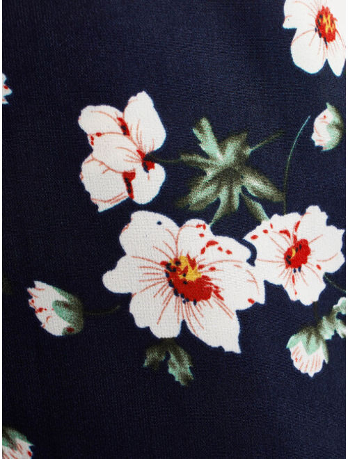 Floral Print Elastic Waist Cami Dress