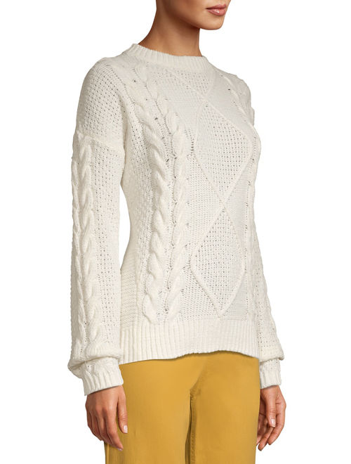 Time and Tru Cableknit Chenille Sweater Women's