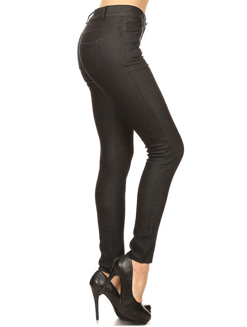 Women's Cotton Blend Full Length Jeggings Stretchy Skinny Pants Jeans Leggings