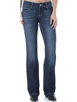 Women's Dark Blue Premium Patch Bootcut Jeans - 09Mwzdo
