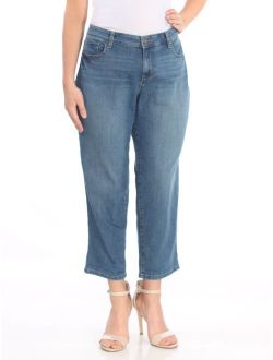 STYLE & COMPANY Womens Blue Curvy Fit Boyfriend Jeans Petites Size: 14
