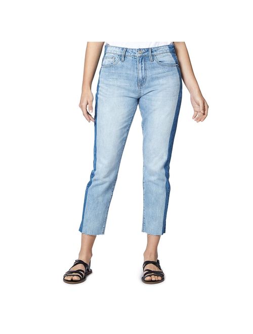 Sanctuary Denim Womens Charli Shadow Stripe High-Rise Straight Leg Jeans