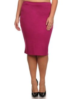 Plus size Women's Trendy Style Solid Pencil Skirt