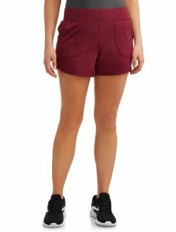 Women's Athleisure Knit Gym Shorts With Pockets