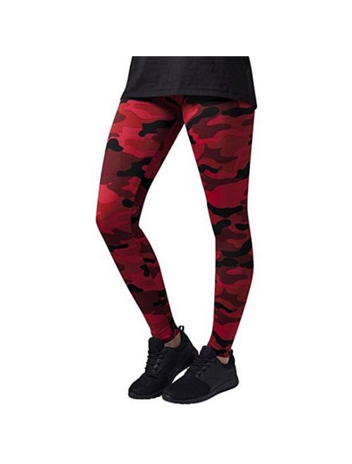 Canis Ladies Camo Camouflage Full Length Leggings Army Print Stretch Womens Trousers