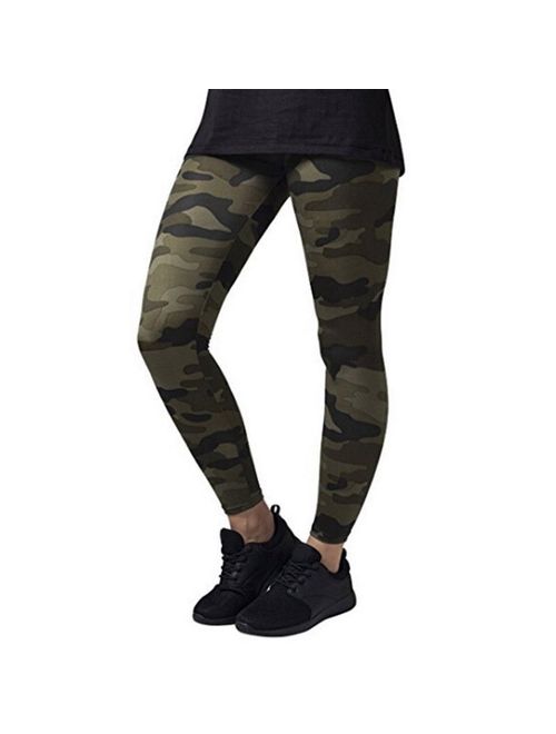 Canis Ladies Camo Camouflage Full Length Leggings Army Print Stretch Womens Trousers