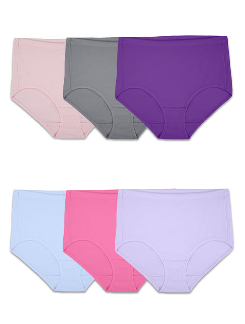 Fruit Of The Loom Women's Breathable Cotton-Mesh Brief Underwear, 6 Pack, Size 9