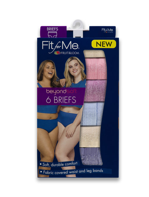 Fit for Me by Fruit of the Loom Fit for Me Women's Plus Assorted Beyondsoft Brief Panty, 6 Pack