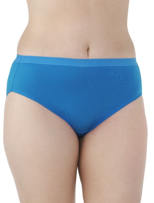 Fit for Me by Fruit of the Loom Fit For Me Women's Plus Breathable Micro-Mesh Brief Underwear, 6 Pack, Size 9