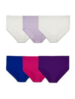 Fit For Me Women's Breathable Cotton-Mesh Brief Underwear, 6 Pack, Size 9
