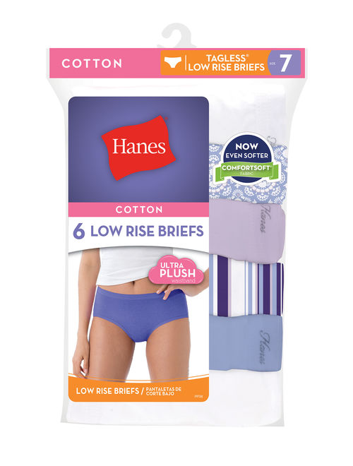 Hanes Women's Cool Comfort Cotton Low Rise Brief, 6-Pack