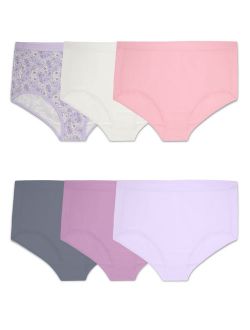 Fit for Me Women's Plus Microfiber Brief Panty, 6 Pack
