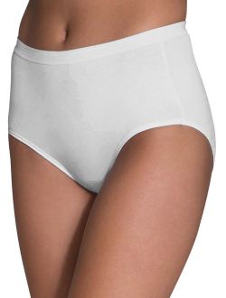Women's White Cotton Brief Underwear, 10 Pack