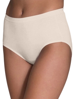 Women's White Cotton Brief Underwear, 10 Pack