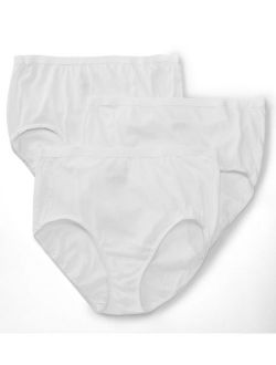 Women's 3DBRWHP Plus Size Fit for Me Cotton Brief Panties - 3 Pack