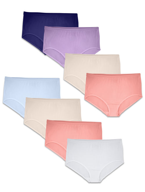 Fit for Me by Fruit of the Loom Fit for Me Women's Plus 6+2 Bonus Pack Assorted Breathable Micro-Mesh Brief Panties