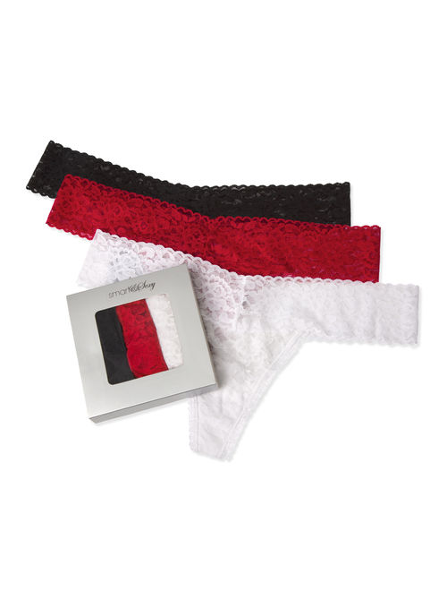 Smart & Sexy Women's my favorite lace thong 3-pack gift set