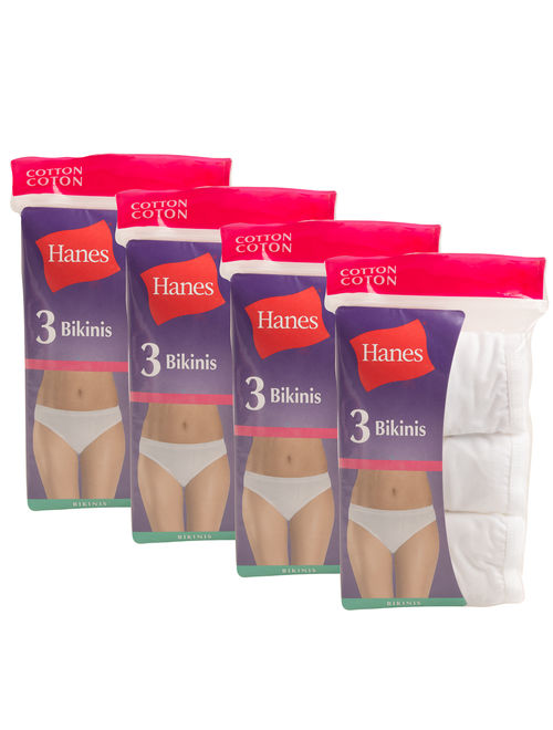 Buy Hanes 12 Pack 100 White Cotton Bikini Underwear Women Panties Sexy Womens Underwear Soft
