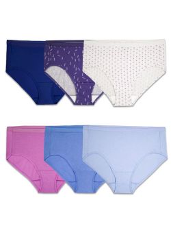 Fit for Me Women's Plus Assorted Cotton Hipster Underwear, 6 Pack