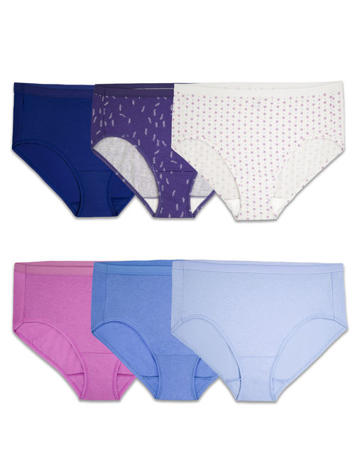 Fit for Me by Fruit of the Loom Fit for Me Women's Plus Assorted Cotton Hipster Underwear, 6 Pack