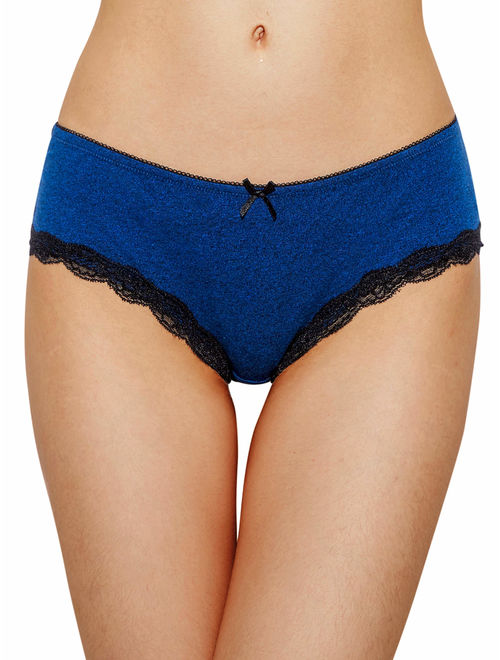 Charmo Women's Cotton Soft Underwear Stretch Hipster Solid Panties 4 Packs