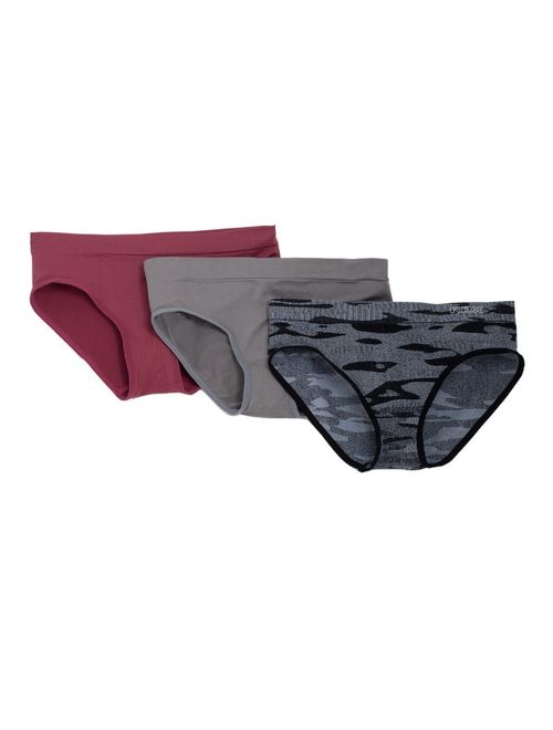 Rbx Women's athletic seamless hipster panties with camo - 3 pack