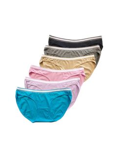 Nabtos Underwear Hipsters Panties For Women Briefs Sporty Cotton w/Waist Band Pack of 6 Small