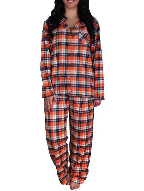 Enimay Women's Cotton Flannel Plaid Pajama Sets LF-1 Size M