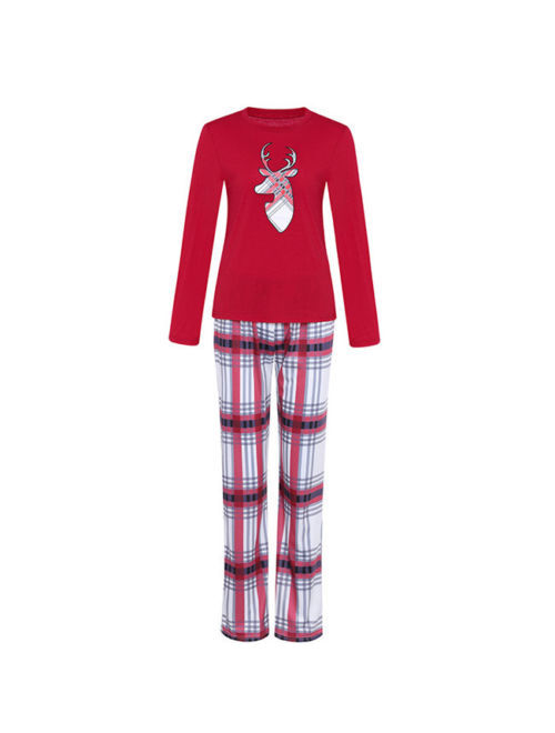 UFamily Matching Christmas Pajamas Set Women Daddy Kids Sleepwear Nightwear