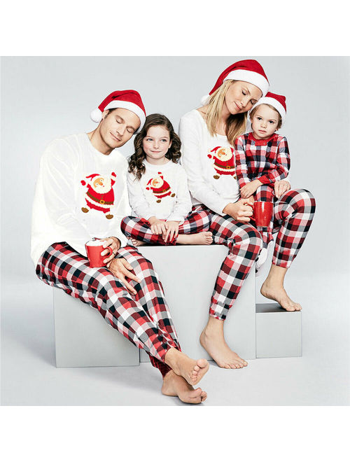 Family Matching Christmas Pajamas Set Women Baby Kids Sleepwear Nightwear