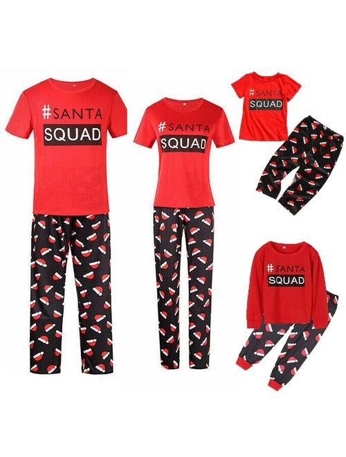Family Matching Adult Women Kids Christmas Pyjamas Nightwear Pajamas PJs Sets