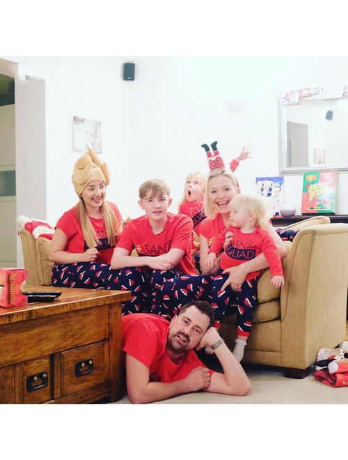 Family Matching Adult Women Kids Christmas Pyjamas Nightwear Pajamas PJs Sets