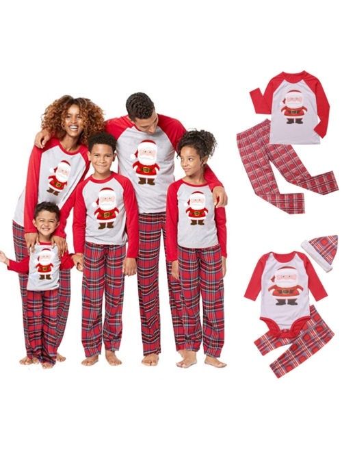 Xmas Family Matching Christmas Pajamas Set Womens Mens Kids Sleepwear Nightwear