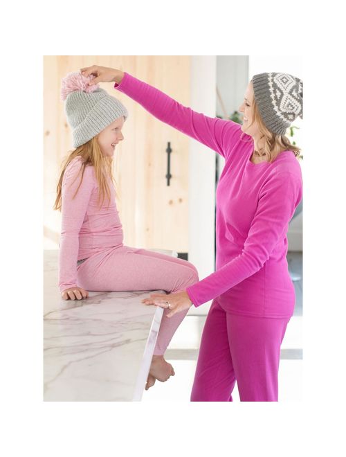 Fruit of the Loom Women's & Women's Plus Stretch Fleece Thermal Top and Pant Sleep Set