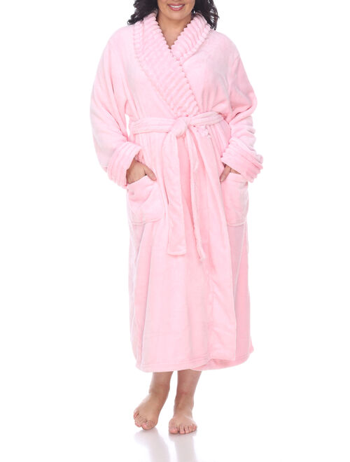 White Mark Women's Super Soft Lounge Robe - Extended Sizes