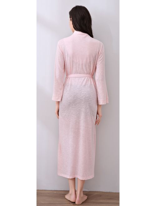 Richie House Women's Long Style Short Sleeve Robe Bathrobe RHW2824-B-L