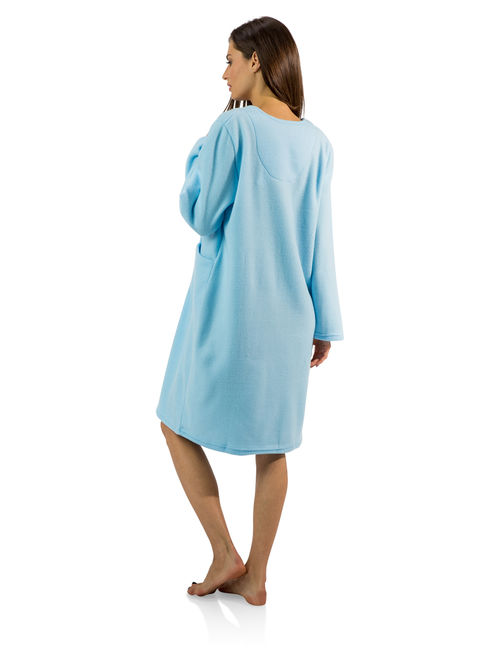 Casual Nights Women's Long Sleeve Zip Up Front Short Fleece Robe
