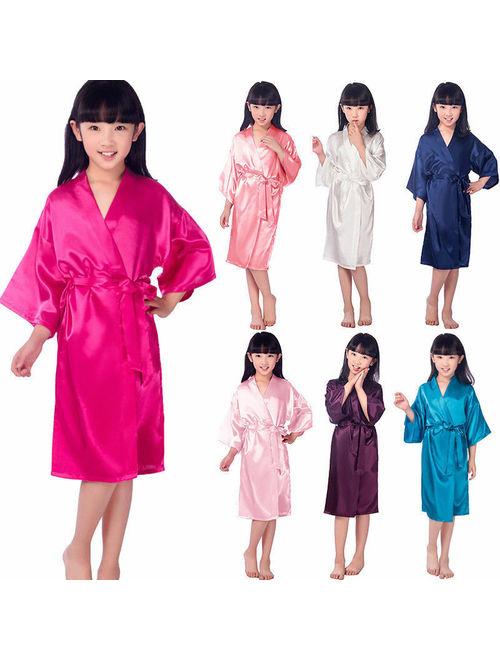 Meihuida Kids Girl Boy Children Kimono Dressing Gown Bath Robe Homewear Sleepwear Pajamas