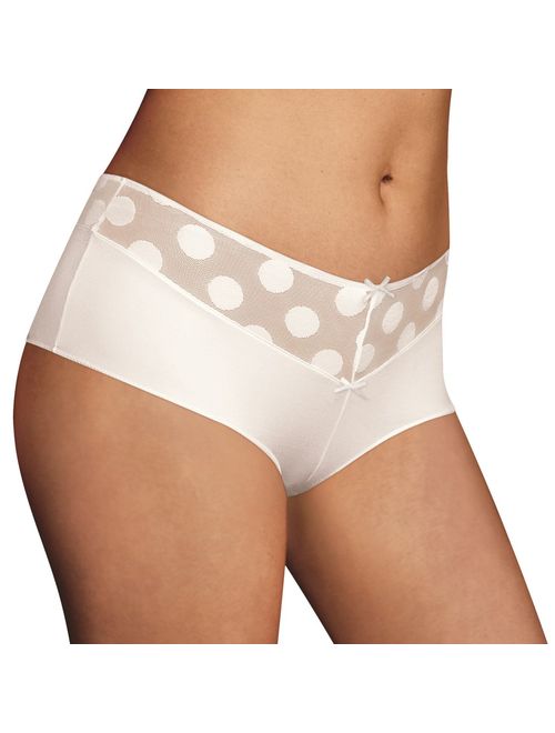 Maidenform Cheeky Womens Scalloped Lace Hipster - Best-Seller, 5, Ivory/Pearl