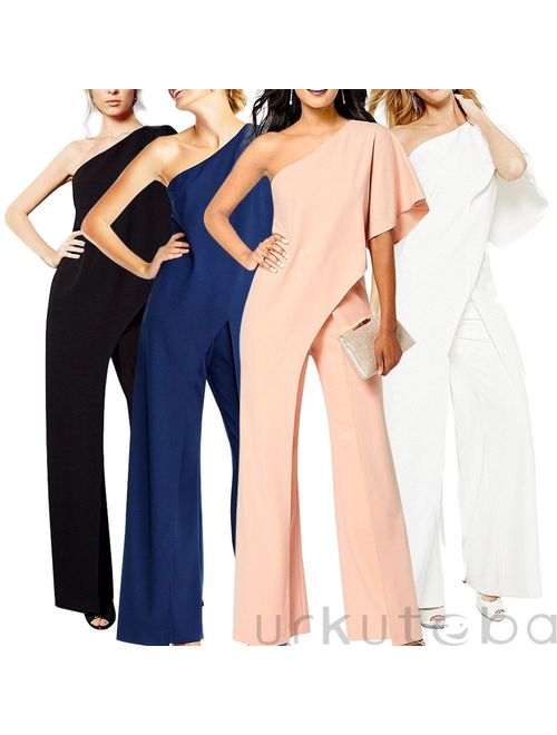 Women Off Shoulder Bodycon Jumpsuit Casual Sleeveless Trouser Club Playsuit