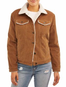 Buy Time and Tru Women's Corduroy Jacket with Shearling Collar 